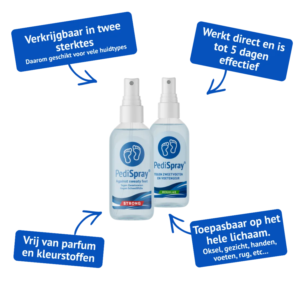 PediSpray® auf trockenen Füßen: Schweißhemmung und Desinfektion auf der Haut