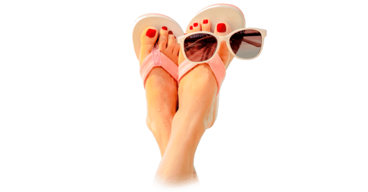 Schweißfüße in Zehensandalen