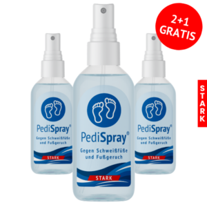 PediSpray® Strong 2+1 Free - Fußspray gegen schwitzige, stinkende Füße und löchrige Fußsohlen
